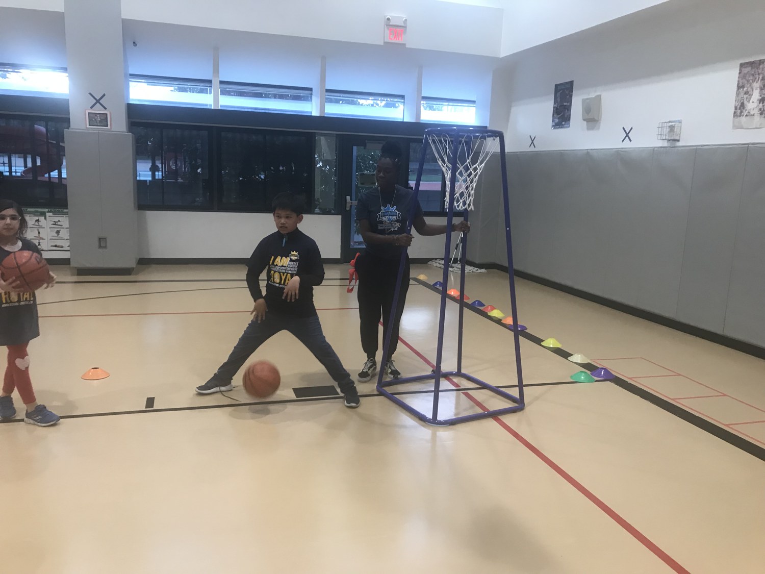Royal Athletes basketball drill in gym