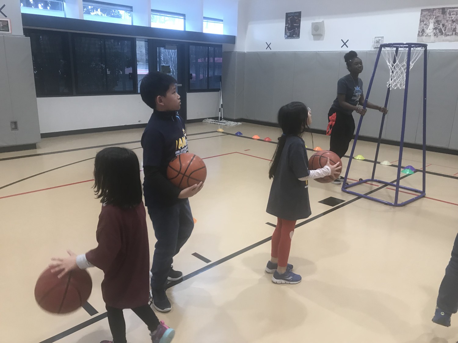 Royal Athletes basketball class in gym