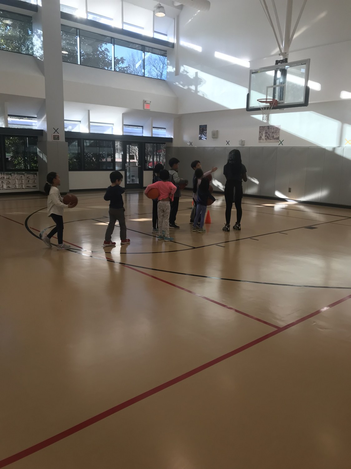 Royal Athletes basketball class — line drills
