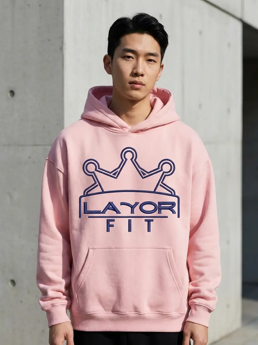 Layor Fit, Pink Decade Hoodie cabin porch