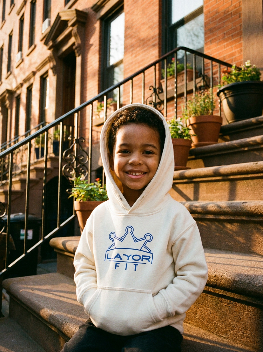 Kids Decade Hoodie in cream
