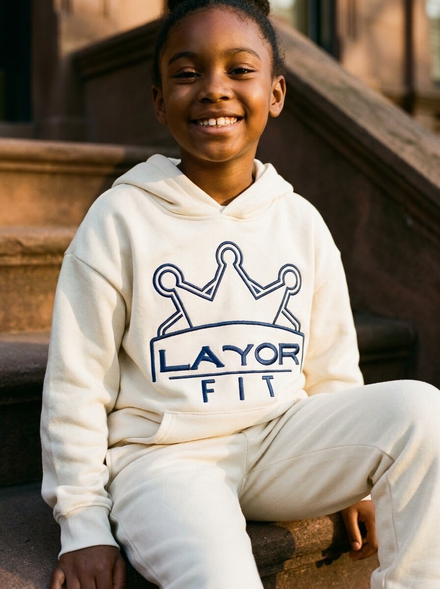 Kids' Hoodie Set in cream