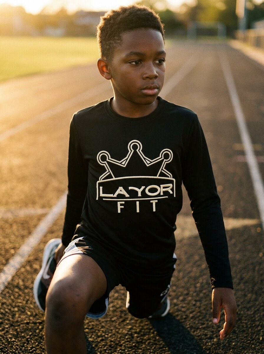 Kids' Long Dri-Fit Shirt in black