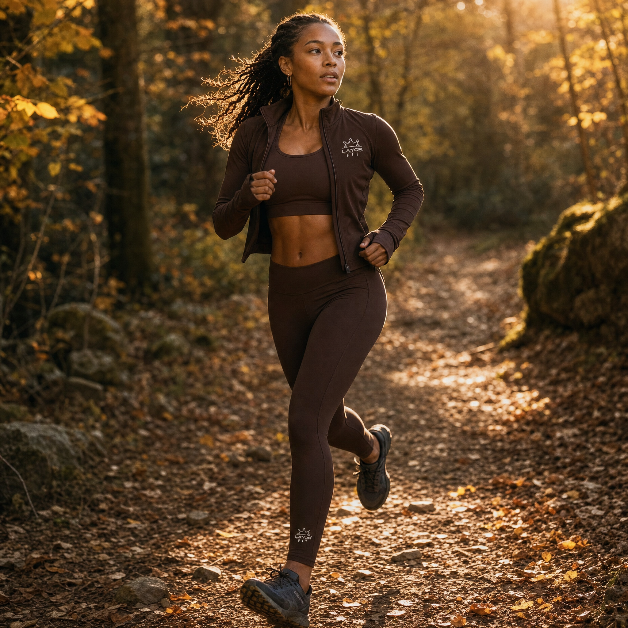 Layor Fit — Brown 3-Piece Set autumn trail run