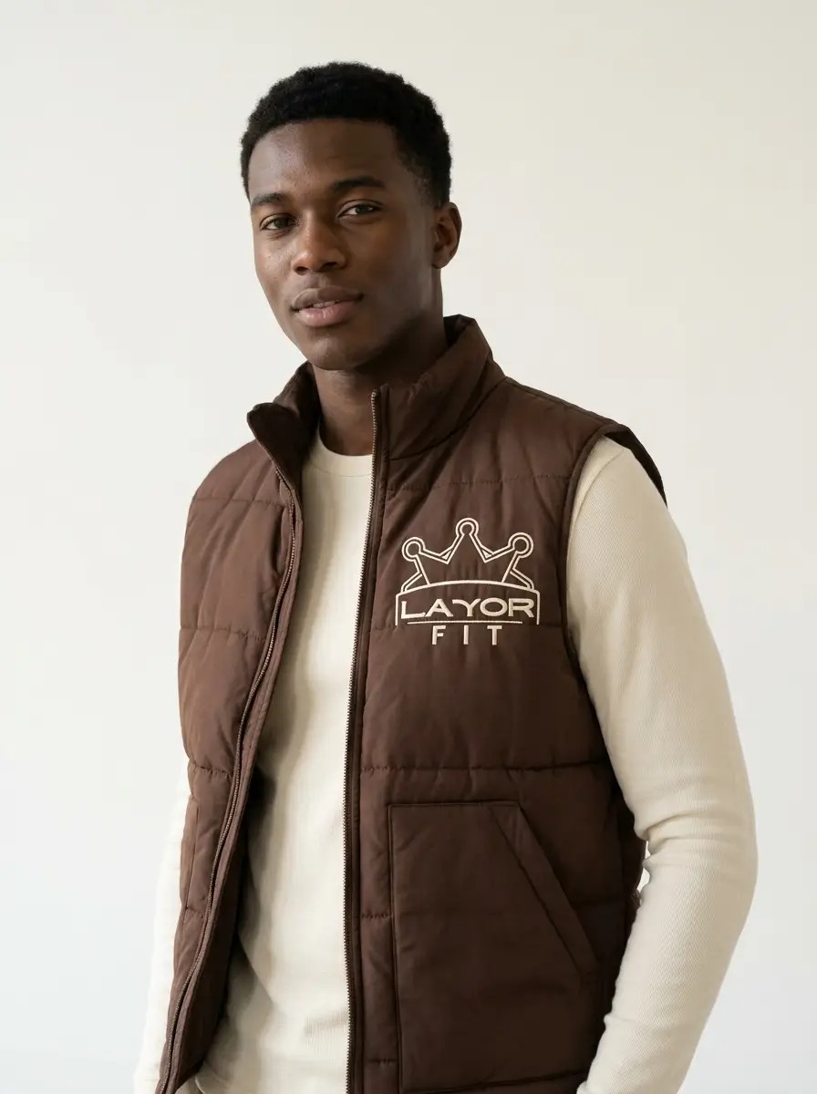Layor Fit, Field Vest in brown autumn forest
