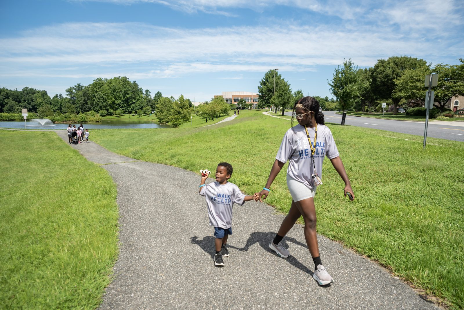 Family participating in a Royal Athletes community walk